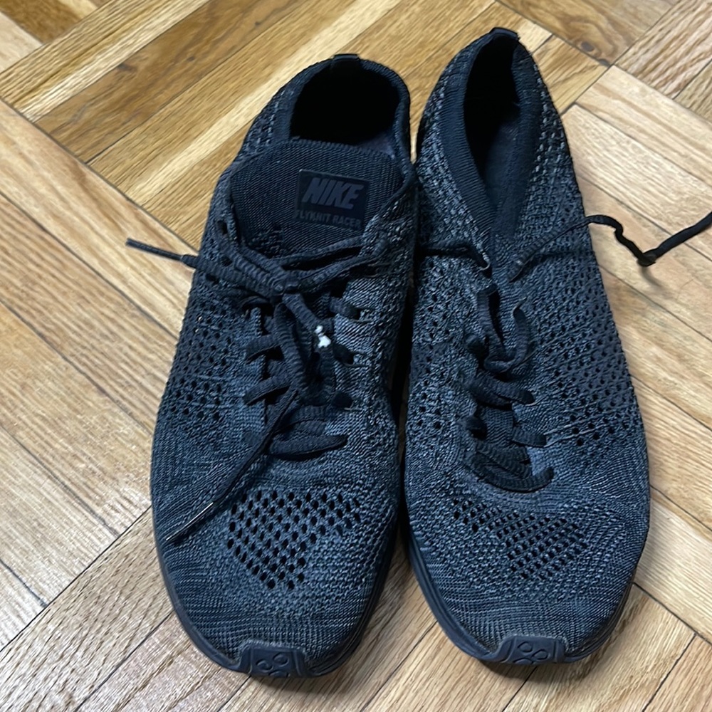All black Nike Flyknit Racers